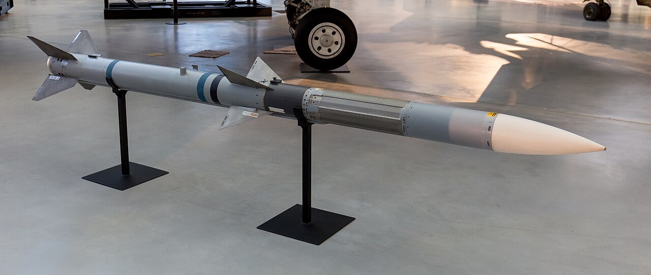 AIM-120 AMRAAM missile on display at the Smithsonian Udvar-Hazy Center