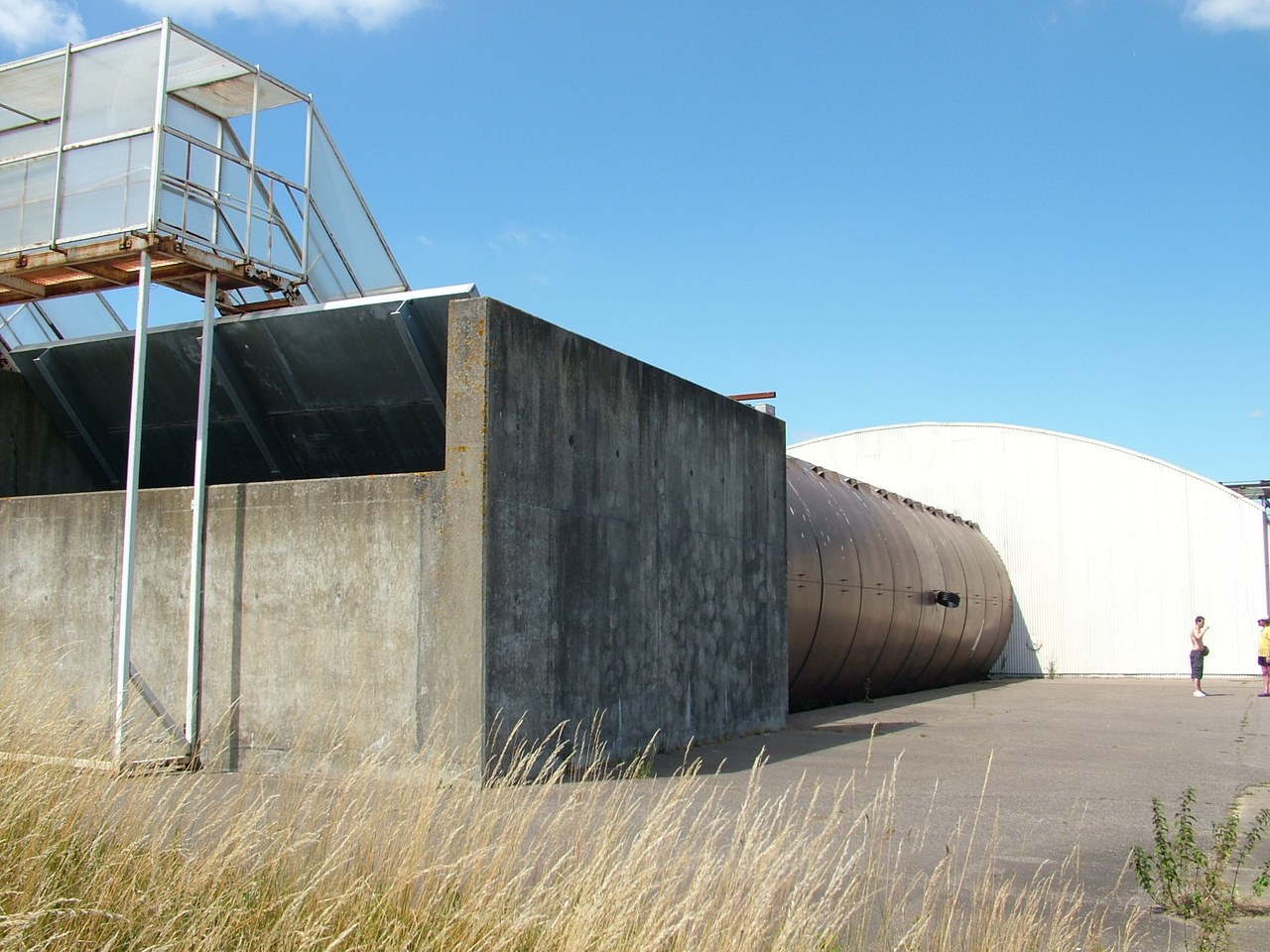 Rear of the hush house at RAF Bentwaters showing the augmenter tube