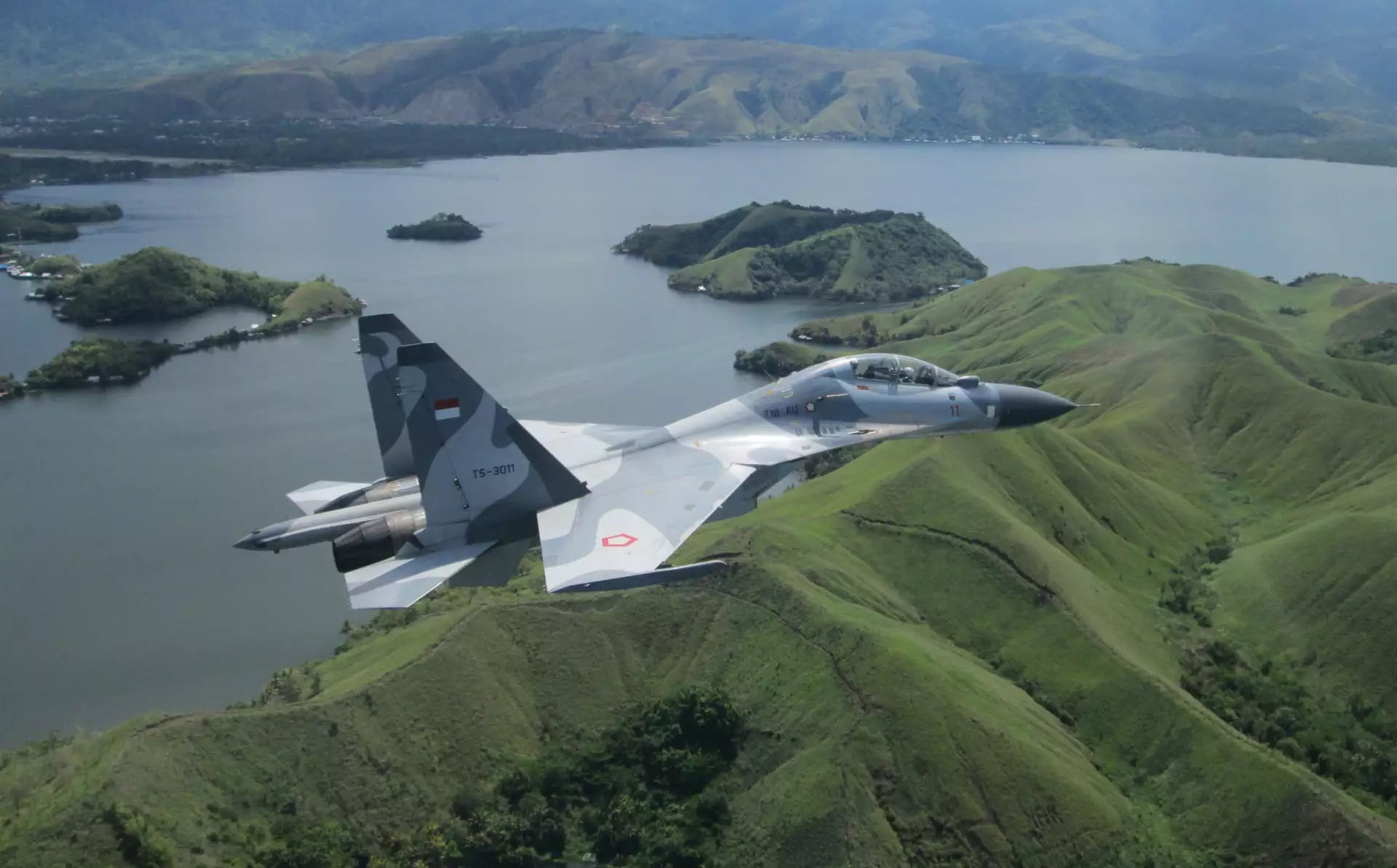 Indonesian Air Force Sukhoi Su-30 of 11th Air Squadron in flight