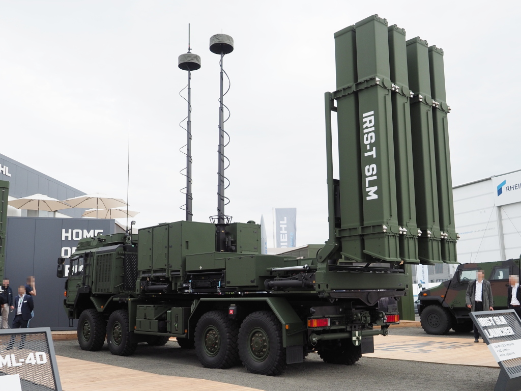 IRIS-T SLM launcher in green paint at ILA Berlin 2024