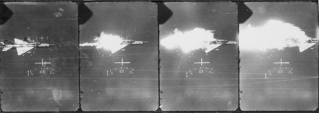 Gun-camera frames from an Israeli fighter during the Yom Kippur War