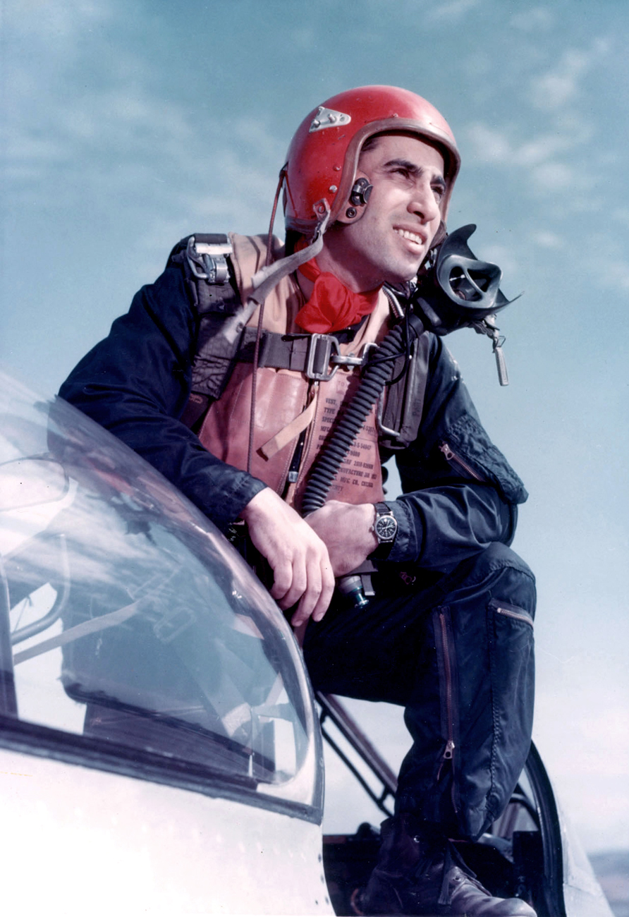 James Jabara standing on an F-86 Sabre in 1953