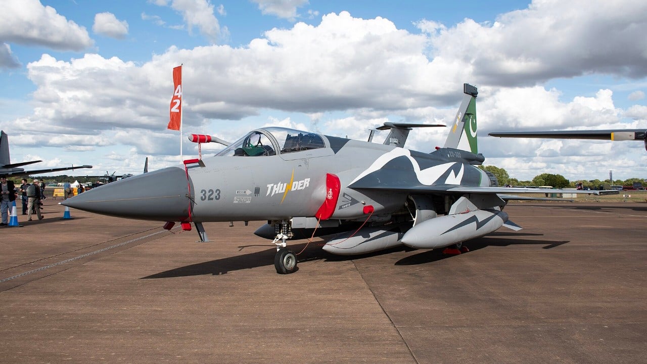 Pakistan Air Force JF-17 Thunder Block III in a special display scheme Pakistan Air Force JF-17 Thunder Block III in a special display scheme