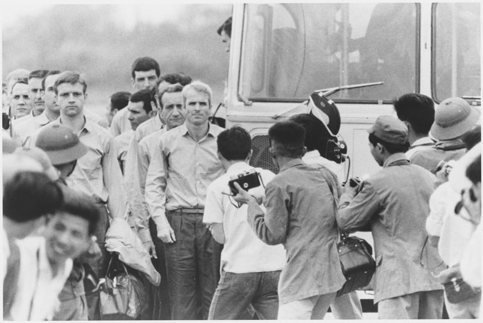 Lt. Cmdr. John McCain after his release as a prisoner of war, 1973