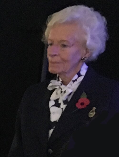 Mary Ellis, aged 99, wearing a poppy at the Royal Albert Hall in November 2016