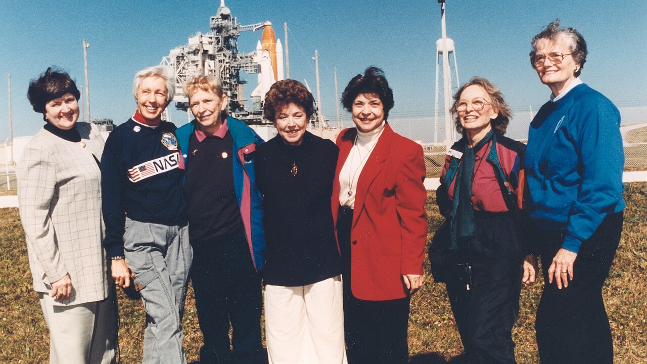 Seven of the Mercury 13 women at Kennedy Space Center in 1995