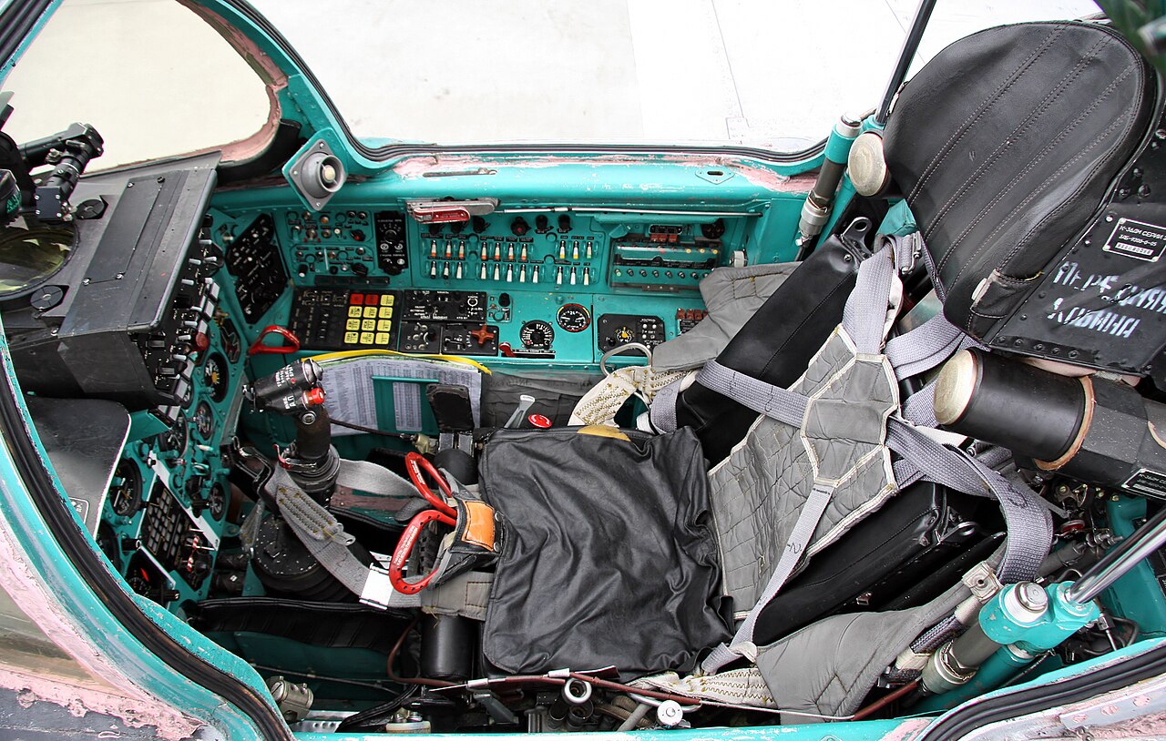 MiG-31 Foxhound front cockpit painted Soviet cockpit turquoise