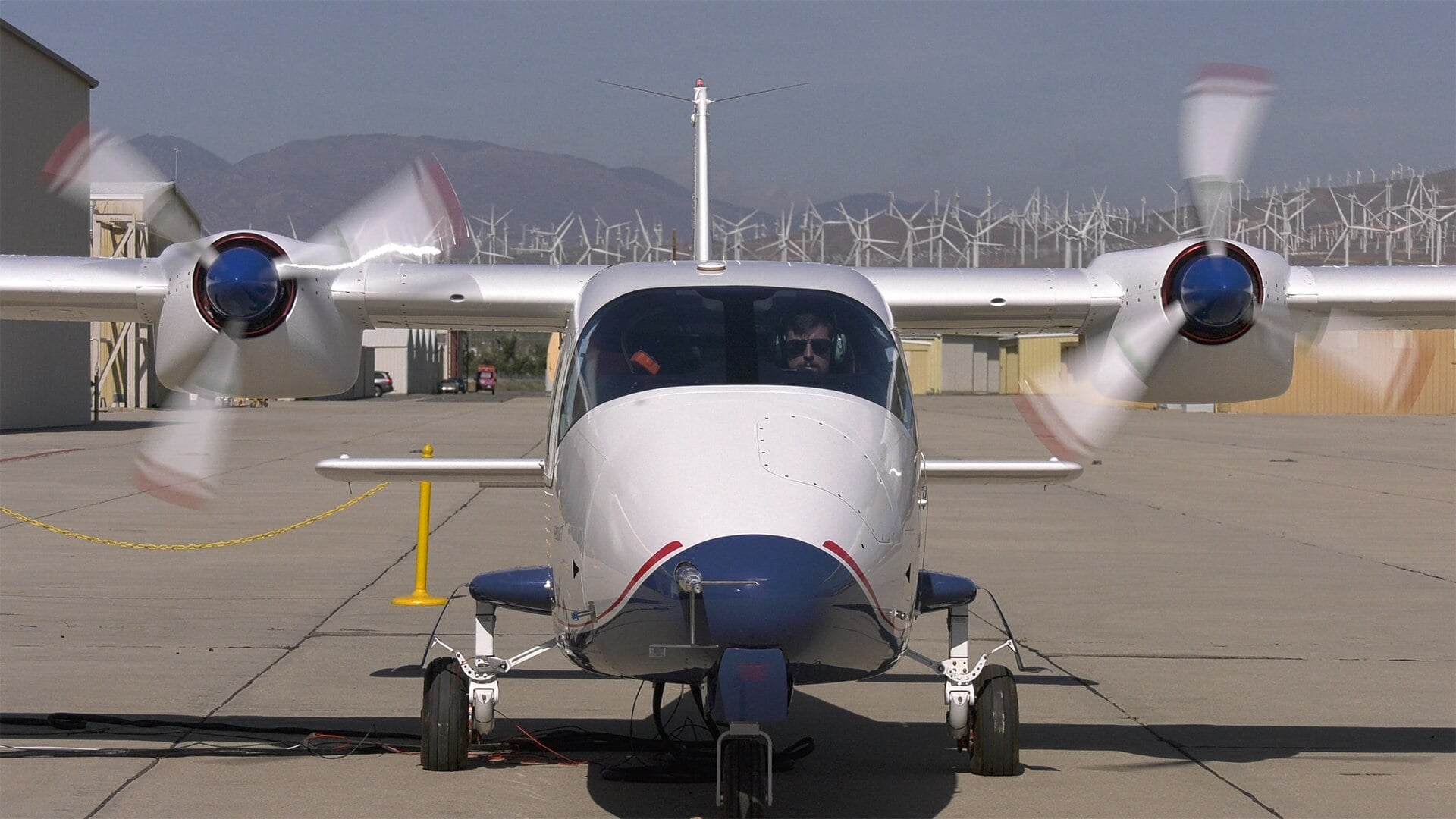 NASA X-57 Maxwell Mod II electric aircraft during ground testing