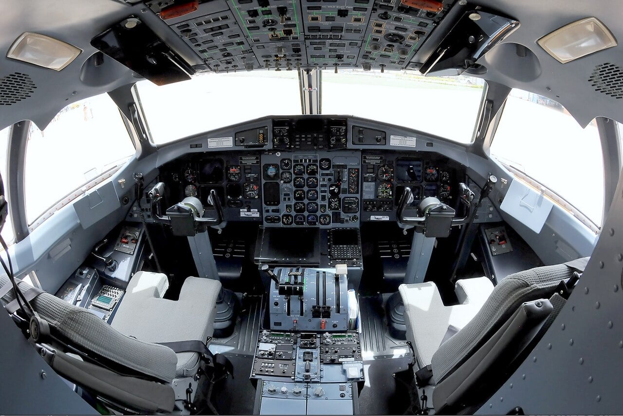 Flight deck of a Nigerian Air Force ATR 42-500MP Surveyor
