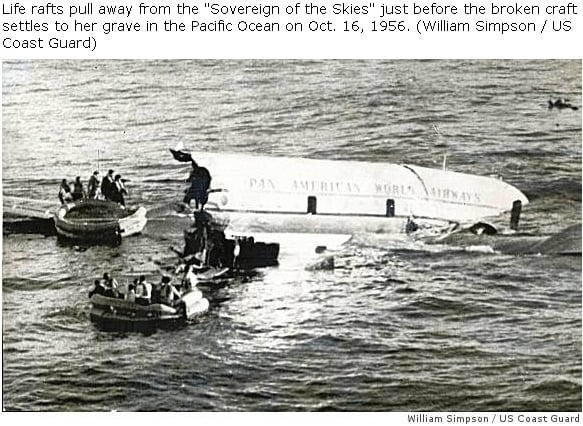 Coast Guard rescue of Pan Am Flight 6 survivors in the Pacific, October 1956