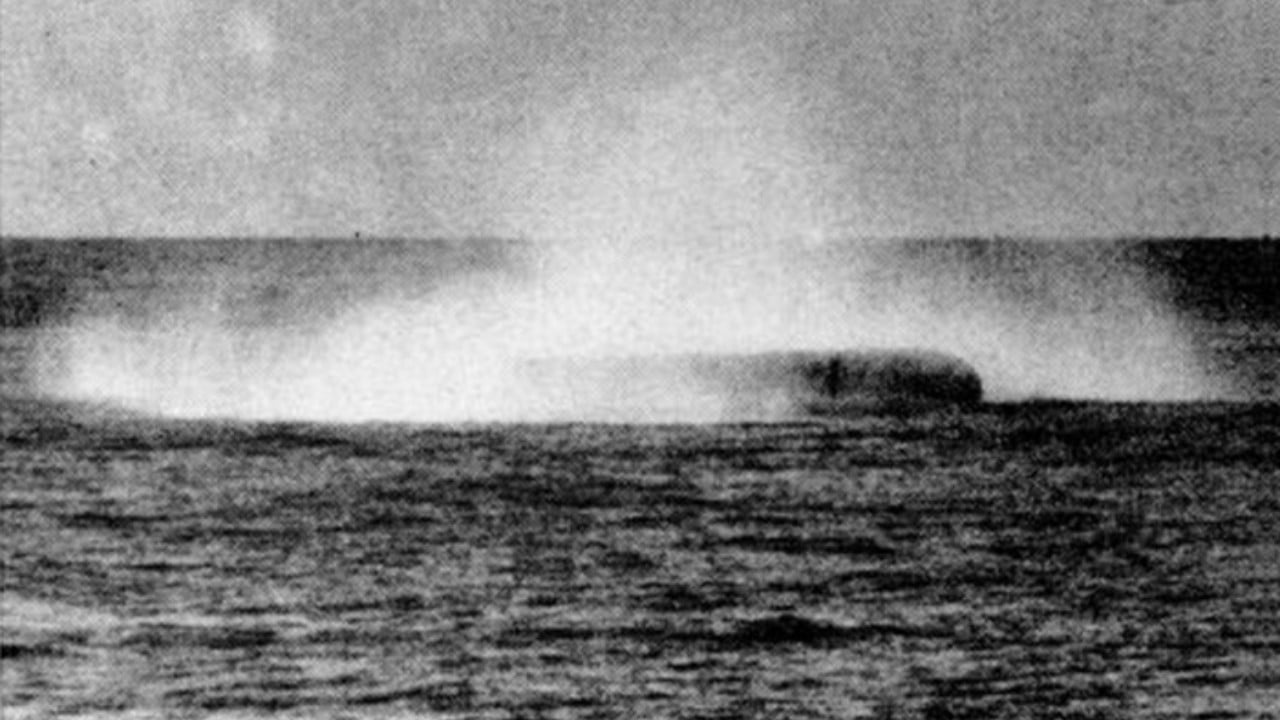 Pan Am Flight 6, a Boeing 377 Stratocruiser, ditching in the Pacific beside the Coast Guard cutter Pontchartrain in 1956