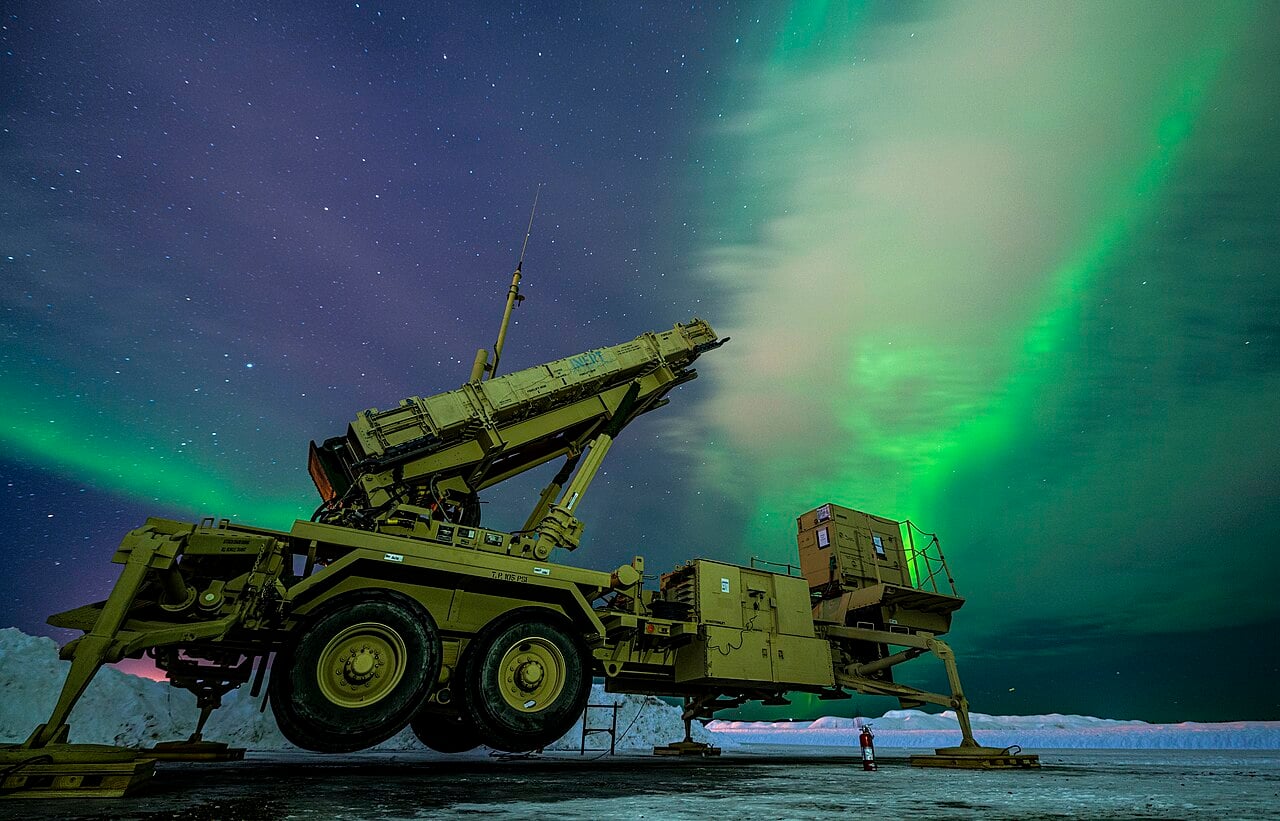Patriot M903 launcher under the northern lights