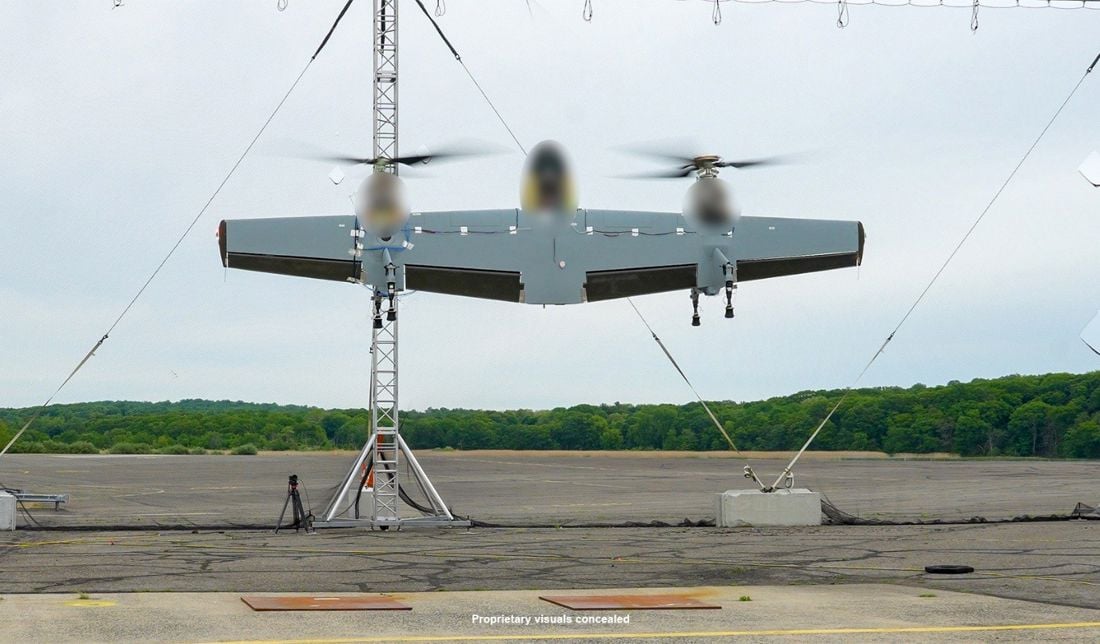 Sikorsky Nomad 100 hovering on a tether during DARPA EVADE testing