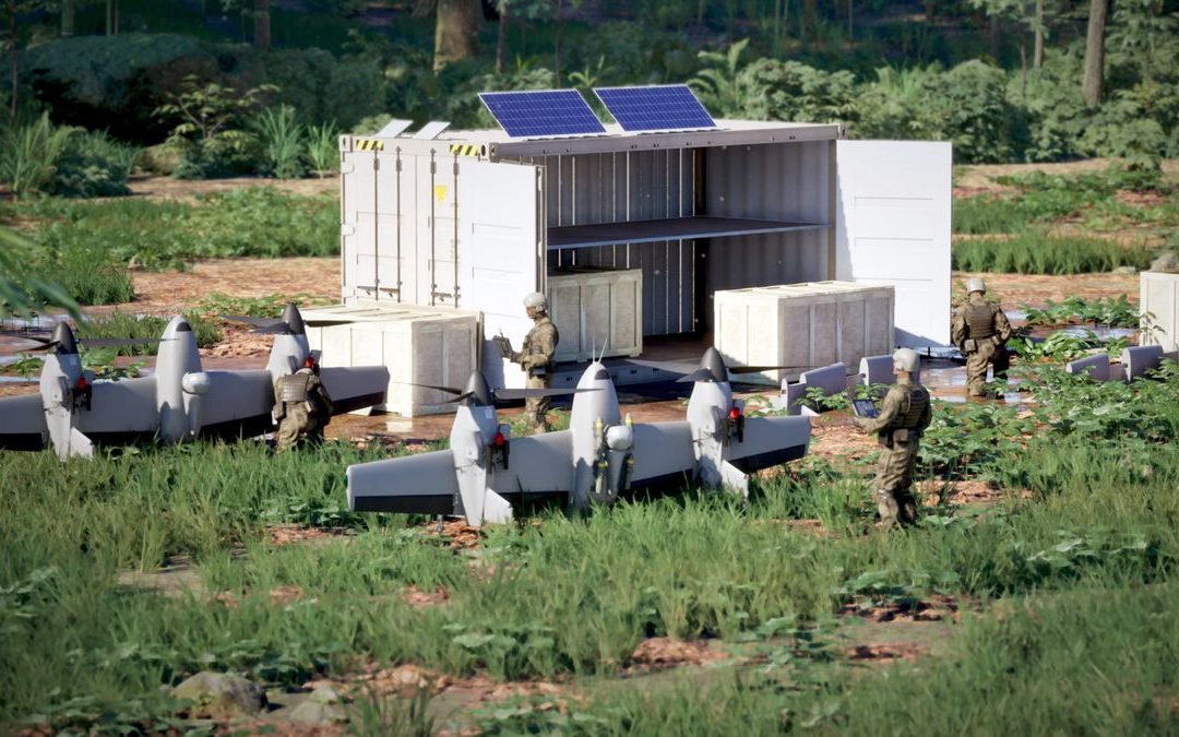 Sikorsky Nomad 100 Fast Pack: Four Drones in a Shipping Container