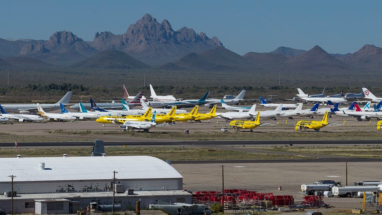 Stored airliners at Pinal Airpark, Arizona Stored airliners at Pinal Airpark, Arizona