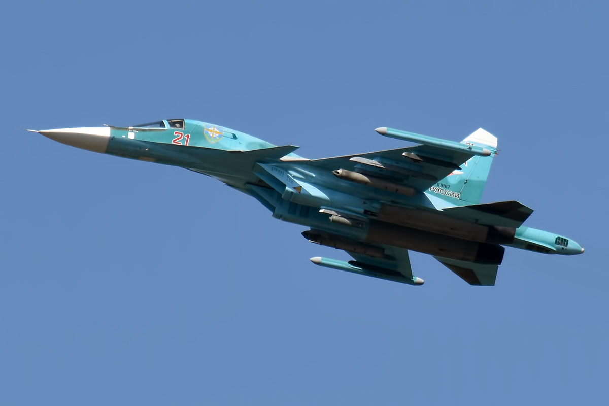 A Russian Aerospace Forces Su-34 Fullback fighter-bomber, RF-81857
