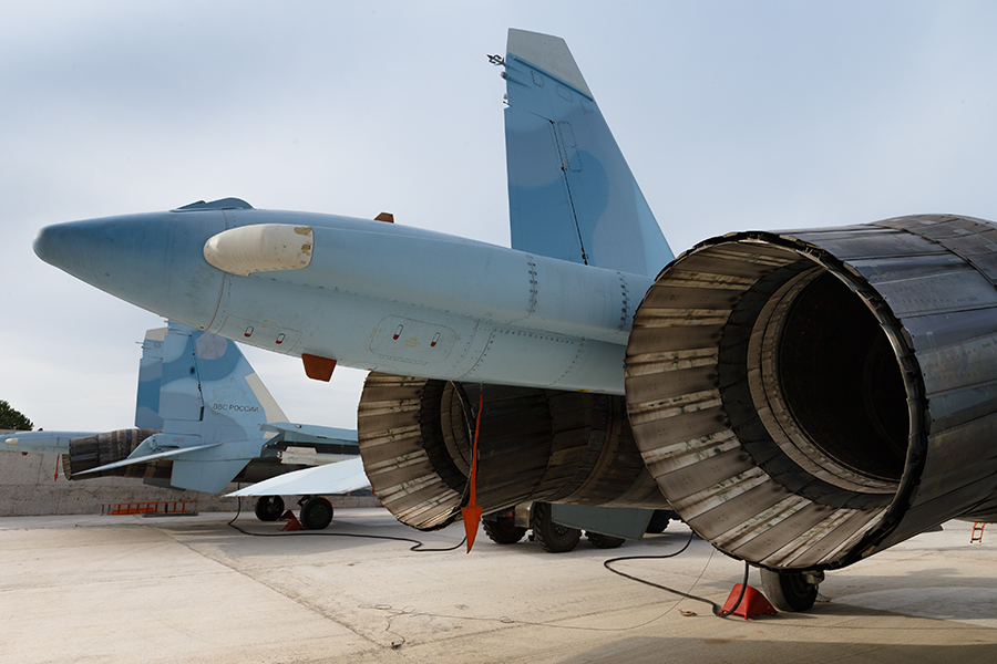 Su-34 tail cone housing the auxiliary power unit, Syria 2015