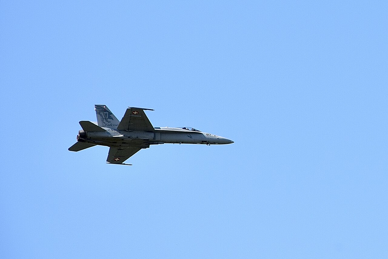 Swiss Air Force F/A-18 Hornet in flight