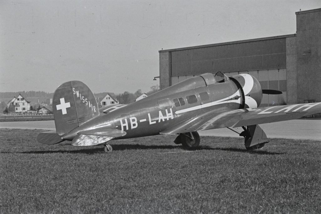 Swissair Lockheed 9B Orion CH-167 at Dübendorf in 1935
