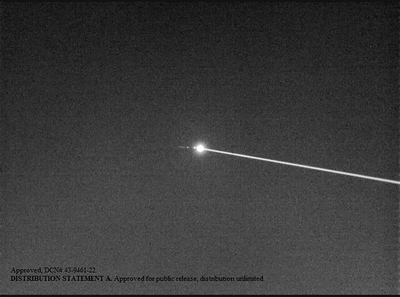 Target drone during a high-energy laser engagement