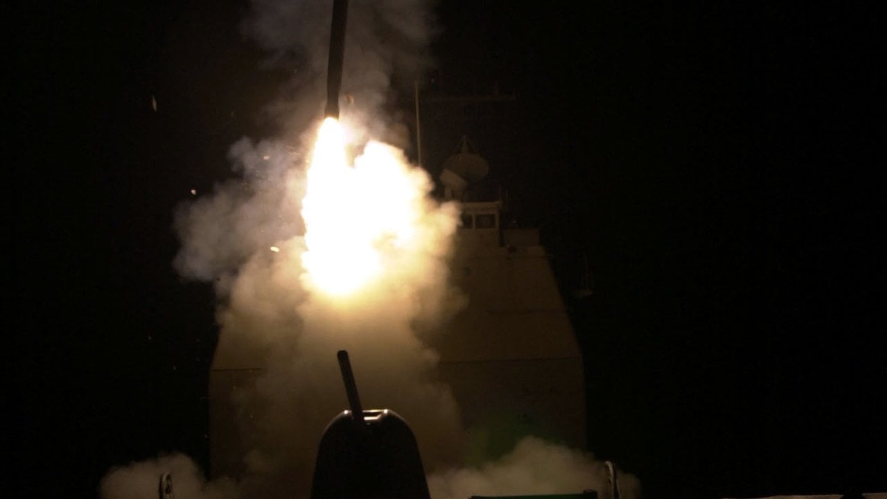 Tomahawk cruise missile launched from USS Philippine Sea against Afghanistan on 7 October 2001