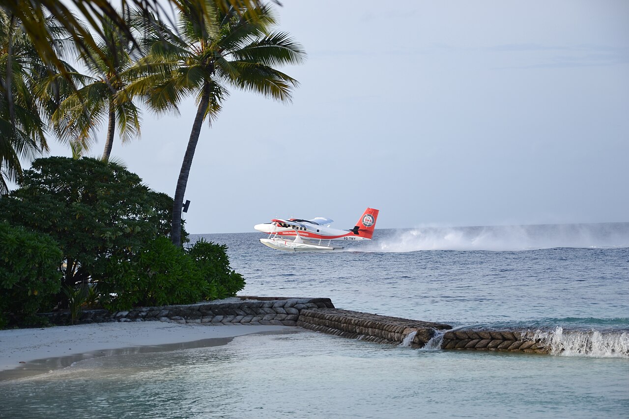 Trans Maldivian Airways Twin Otter seaplane taking off
