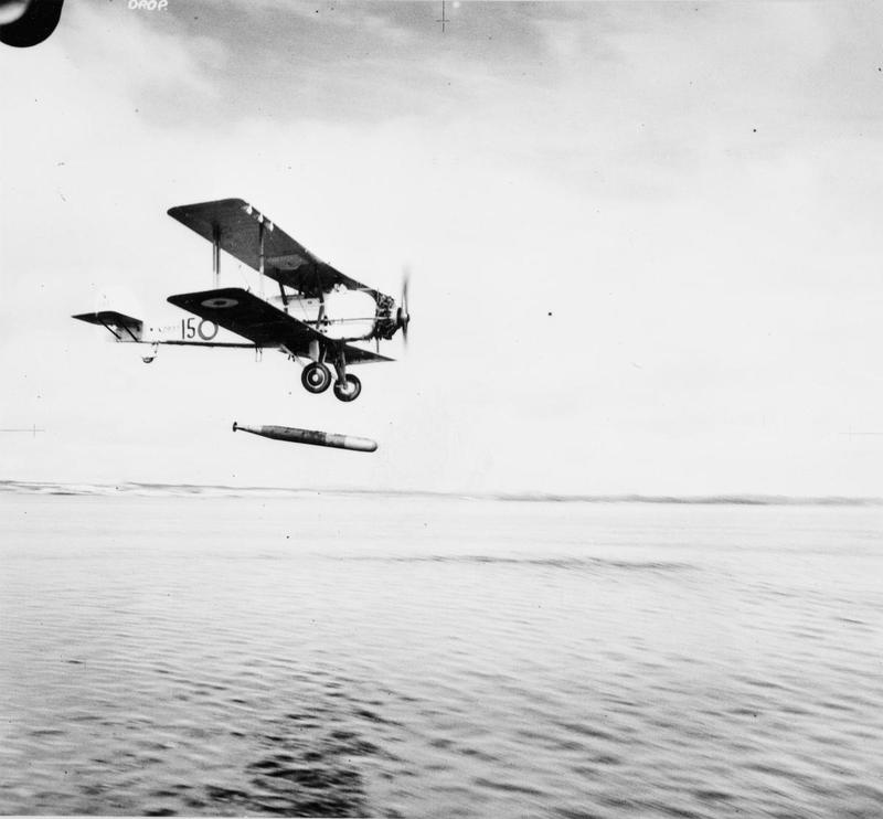 Vickers Vildebeest of No. 100 Squadron making a practice torpedo drop