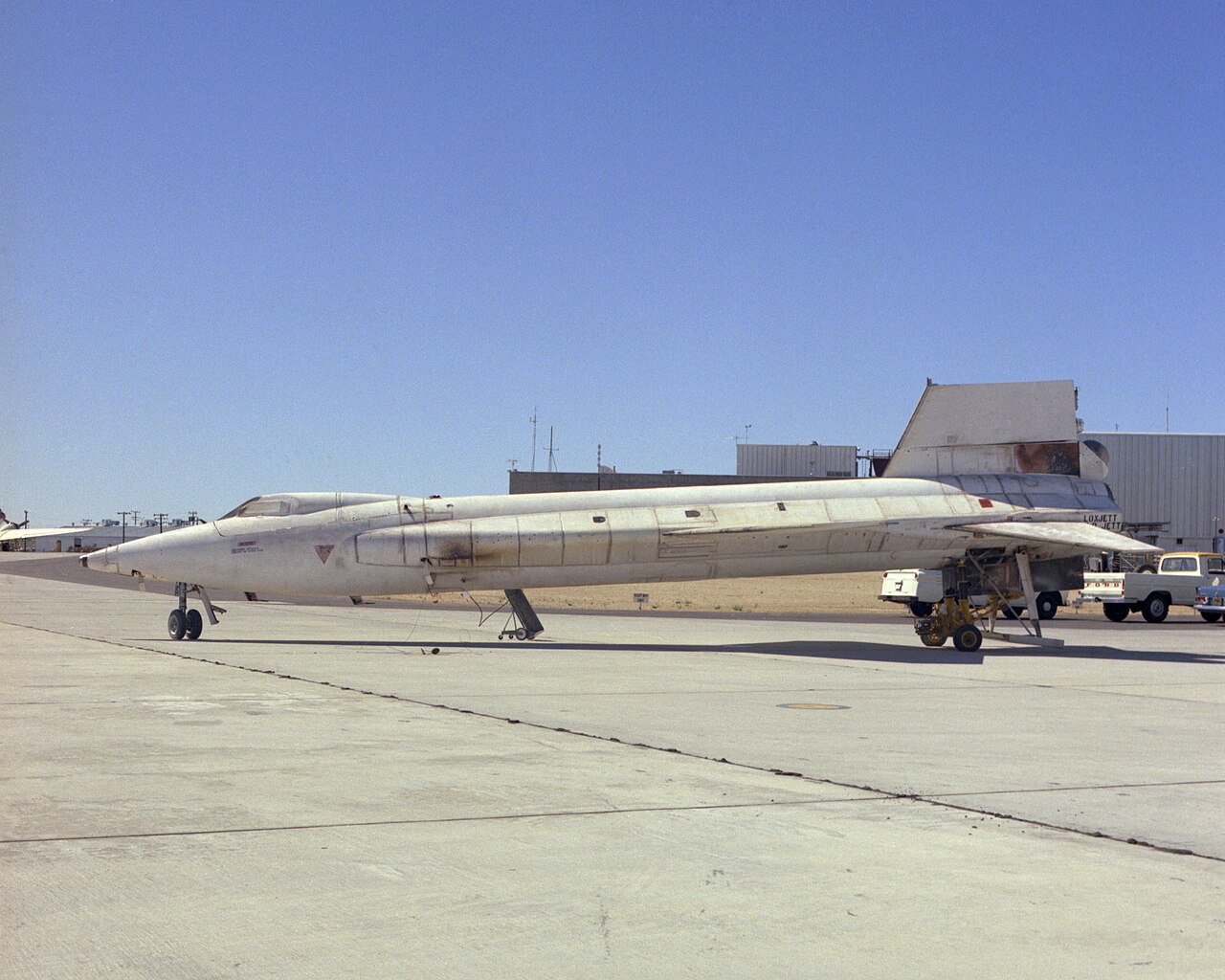 The X-15A-2 after its Mach 6.7 flight in October 1967, showing heat damage