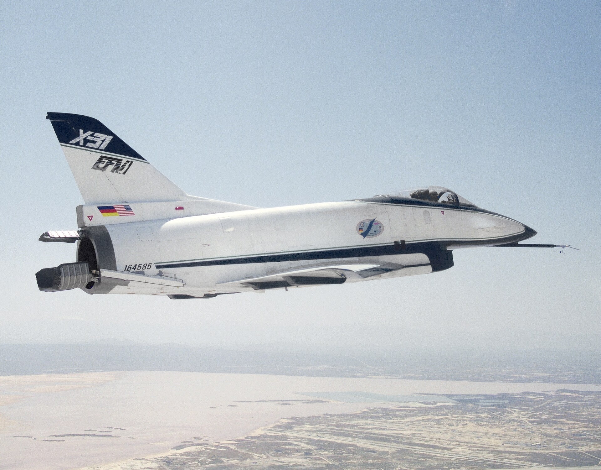 The second Rockwell-MBB X-31 in flight
