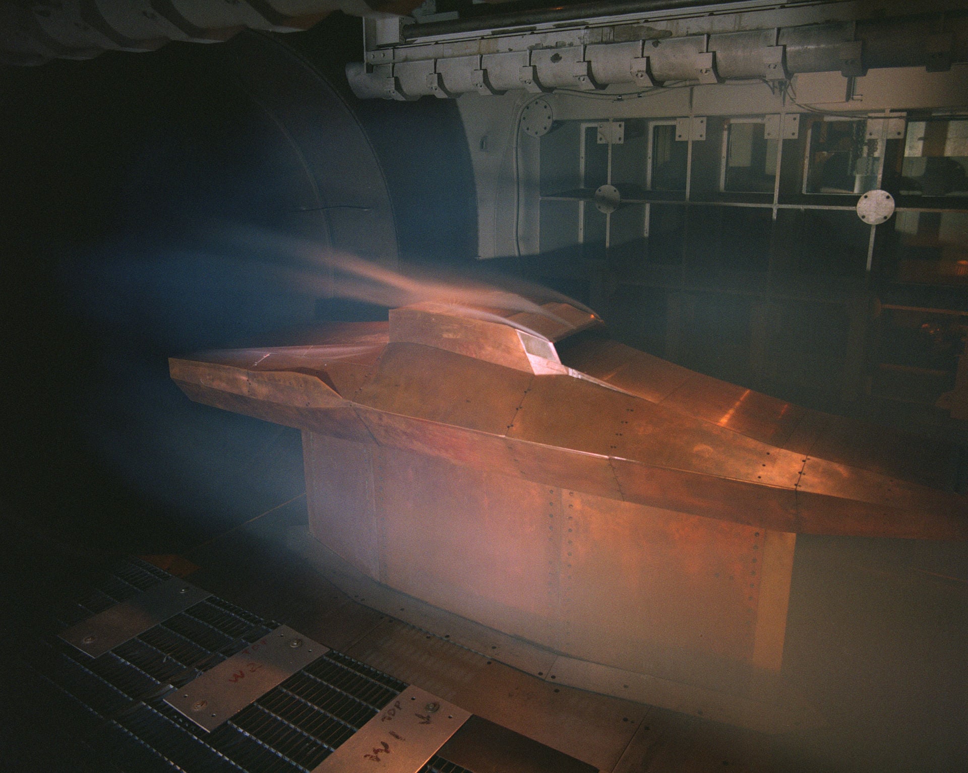 Full-scale X-43A model in a Mach 7 wind tunnel test