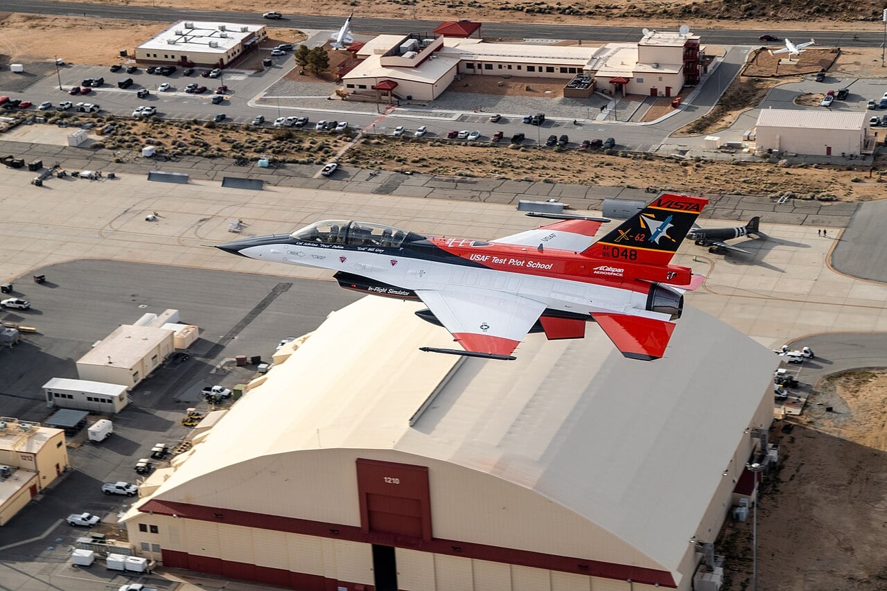 X-62 VISTA in flight over Edwards Air Force Base