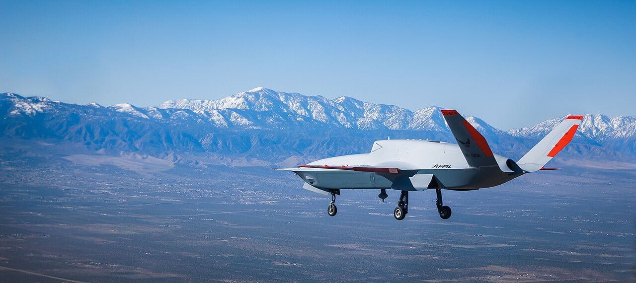 General Atomics XQ-67A flying over Palmdale, California