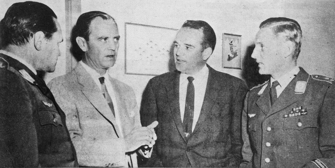 Hub Zemke and Bud Mahurin with Erich Hartmann and Walther Krupinski in 1963