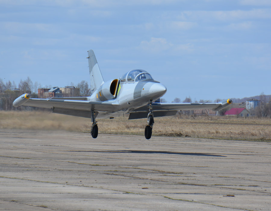 L-39 military jet flight in Russia