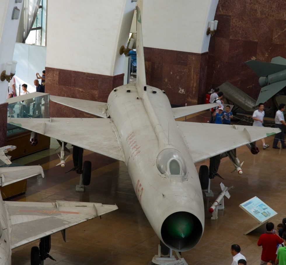 A Shenyang J-8 on display at the Beijing Military Museum  Chinas first indigenously designed fighter.