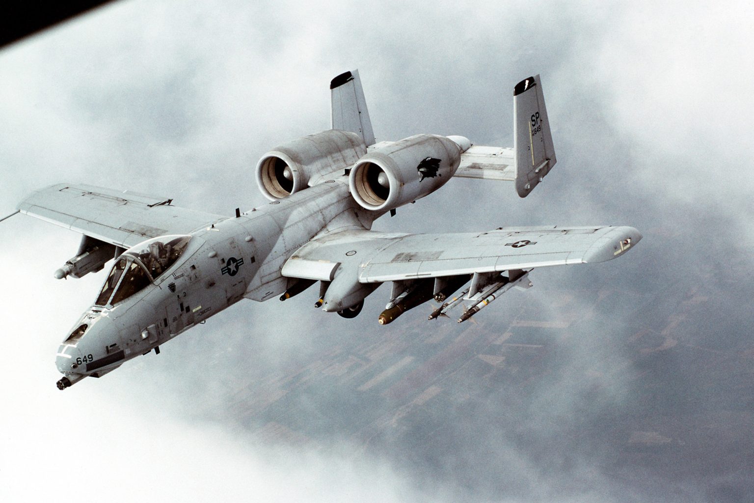 Fairchild Republic A-10 Thunderbolt II Warthog banking in flight