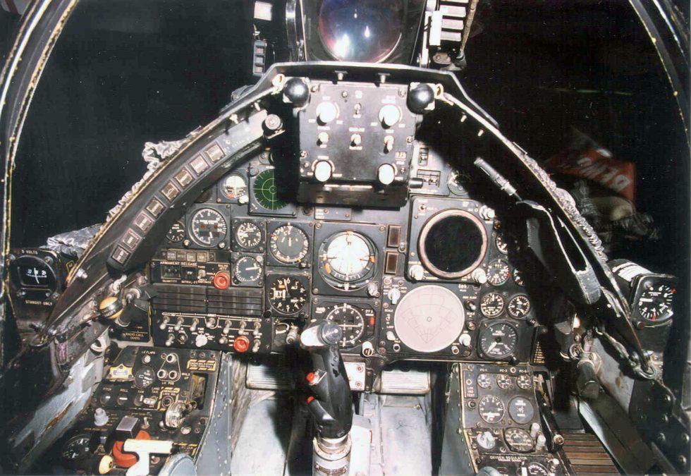Inside the office: the cockpit and instrument panel of a USAF A-7D.