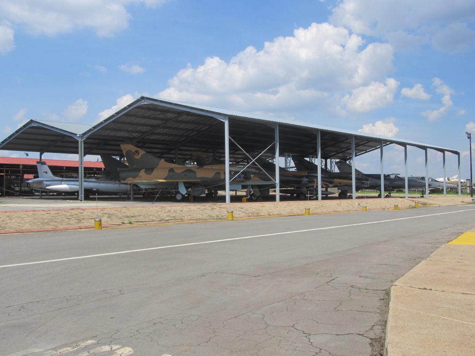 A South African Air Force Museum line-up including the Atlas Impala.