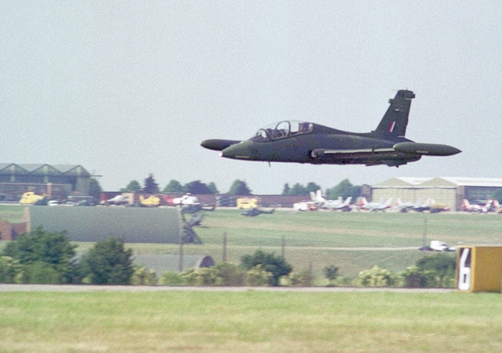 An Aeronautica Militare MB-339 in the trainer role it has filled since 1979.