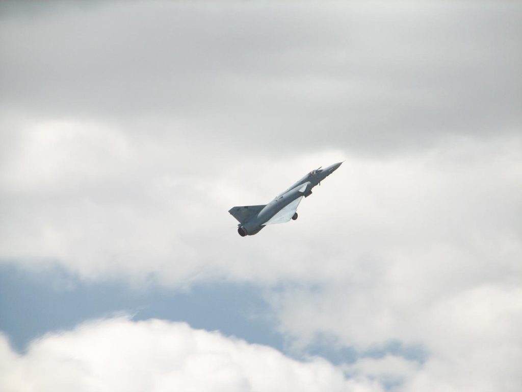 Atlas Cheetah fighter jet of the South African Air Force in flight