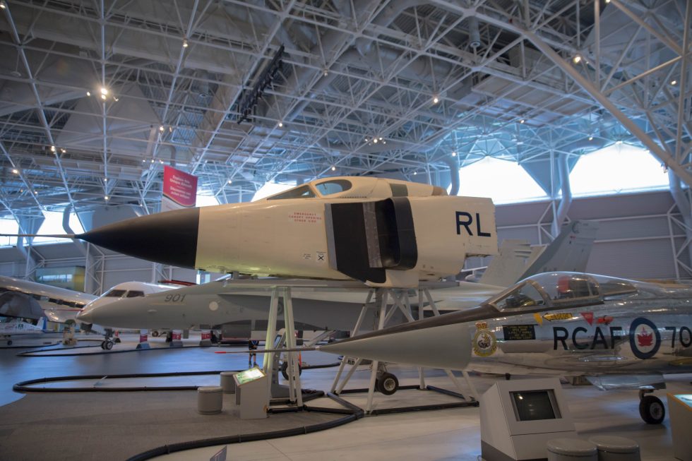 The surviving nose section of Mk 2 airframe RL-206 at the Canada Aviation and Space Museum.