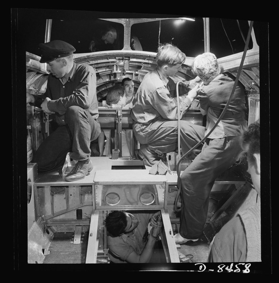 B-17s on the wartime production line American industry built roughly 12,731 of them.