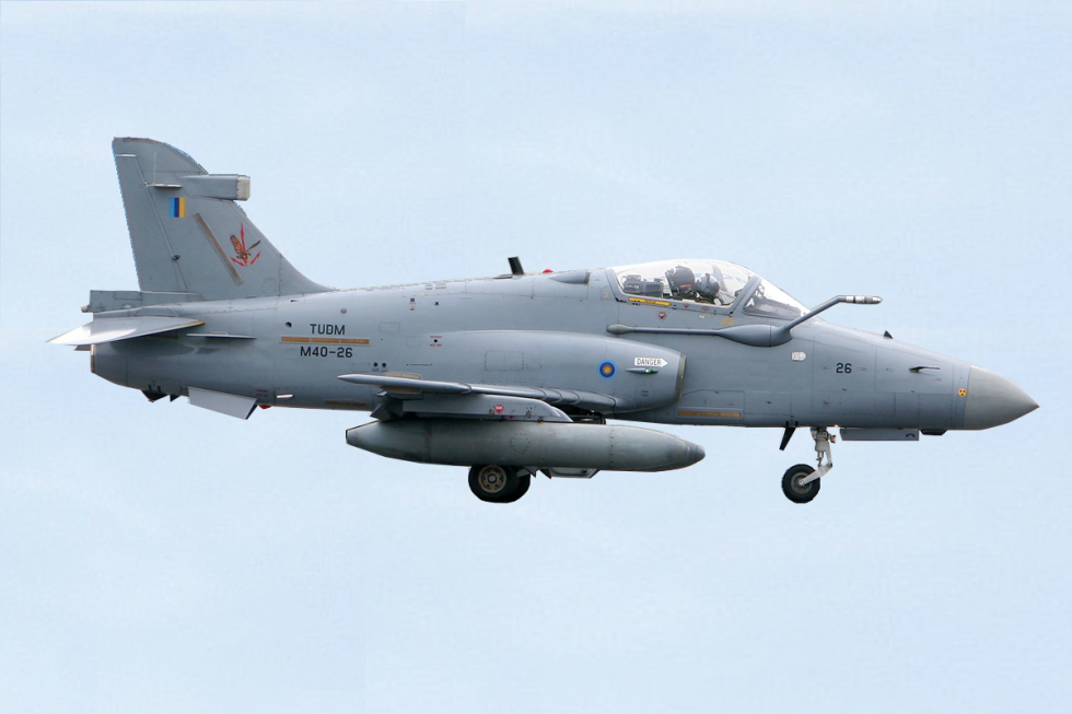 A single-seat Hawk 200-series light combat aircraft  radar-equipped and hard-hitting.