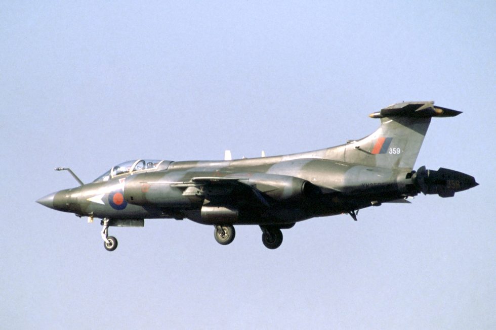 A preserved RAF Buccaneer  the shape that terrified Red Flag defenders.