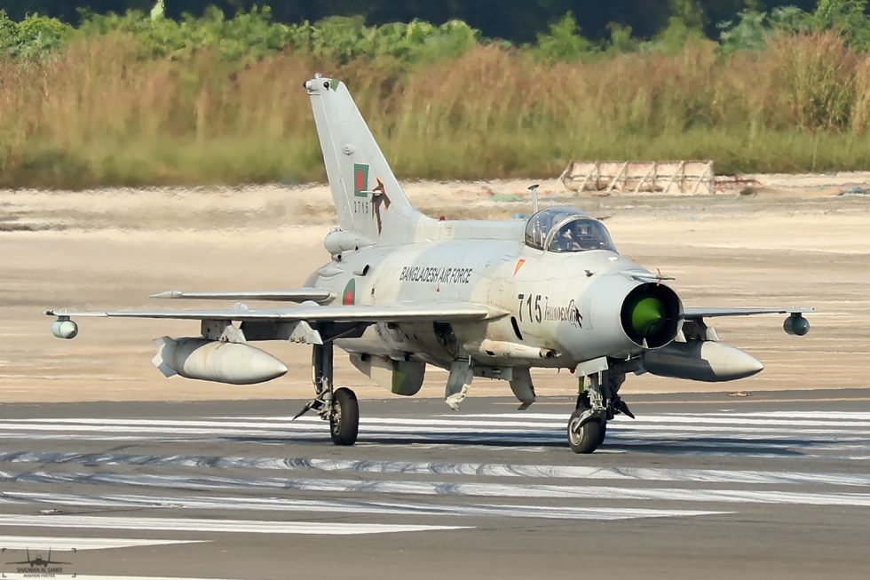 A Bangladesh Air Force F-7BGI  the final new-build version, delivered around 2013.