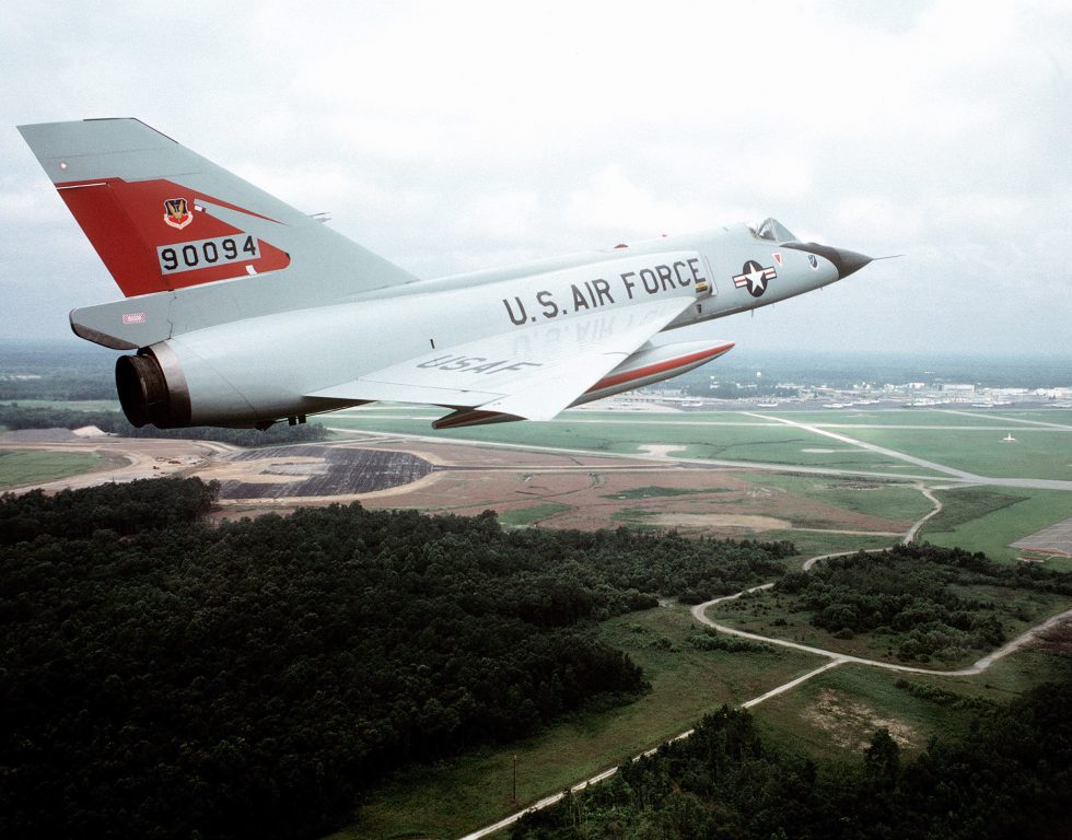 An F-106 Delta Dart in flight the tailless delta of Americas last dedicated interceptor.