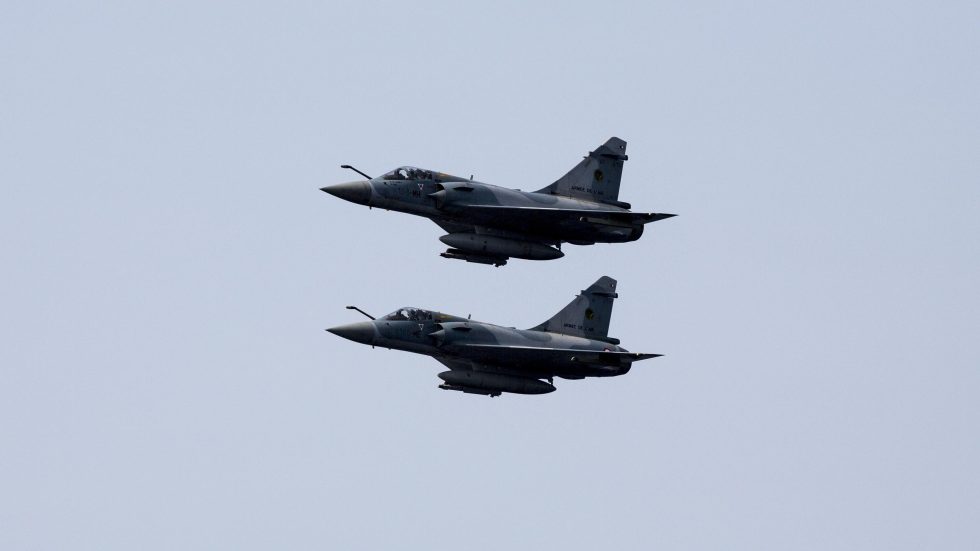 A two-seat Mirage 2000D  the conventional-strike variant that flew Frances expeditionary wars.