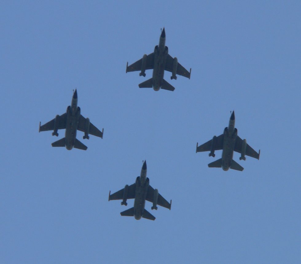 A French Mirage F1CR over Paris for the 14 July Bastille Day flypast.