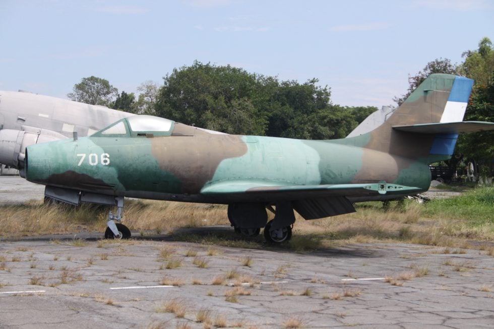 An El Salvador Air Force Ouragan the last operator, flying into the 1980s.
