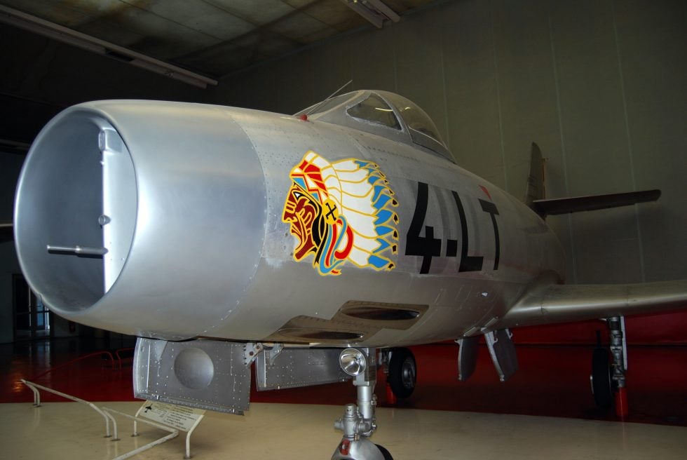 An Ouragan at the Muse de lAir et de lEspace, Le Bourget the jet that started the Dassault line.